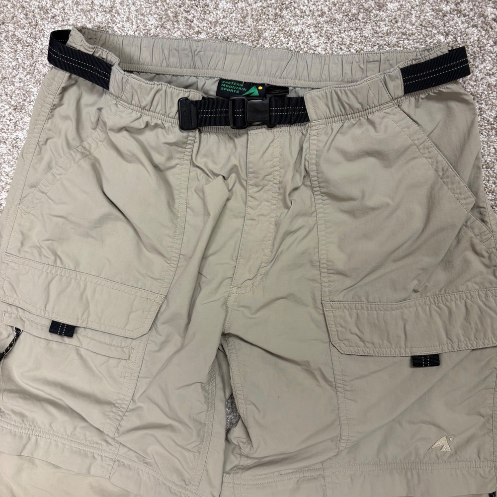 Eastern Mountain Sports Convertible Pants Mens 34x32 Tan Hiking Cargo Zip Off